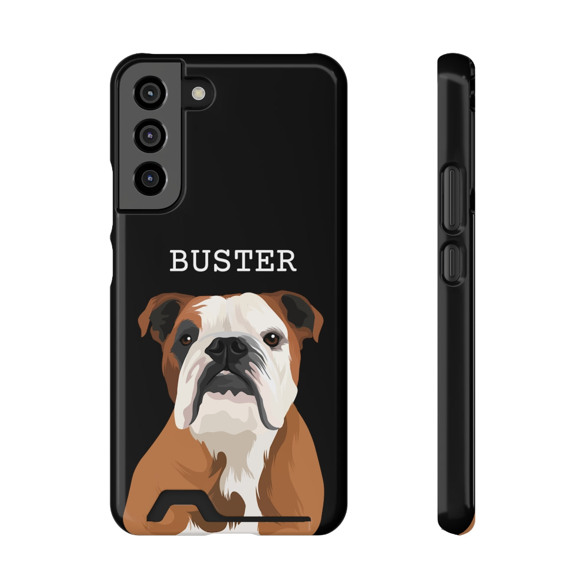 Personalised Pet Portrait Phone Case With Card Holder