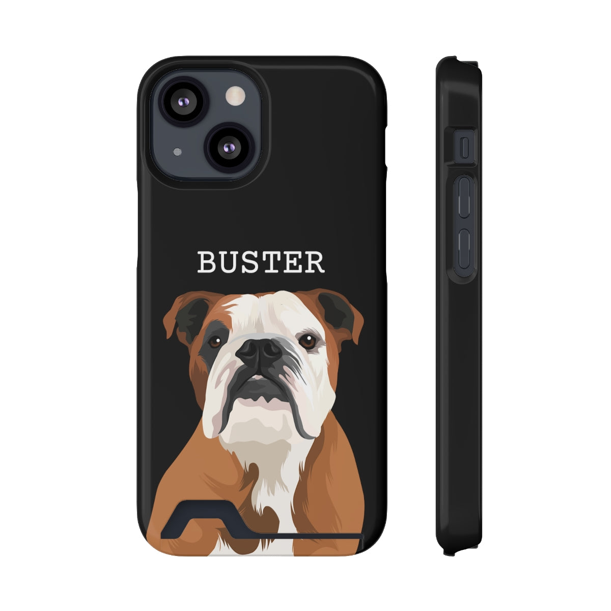 Personalised Pet Portrait Phone Case With Card Holder