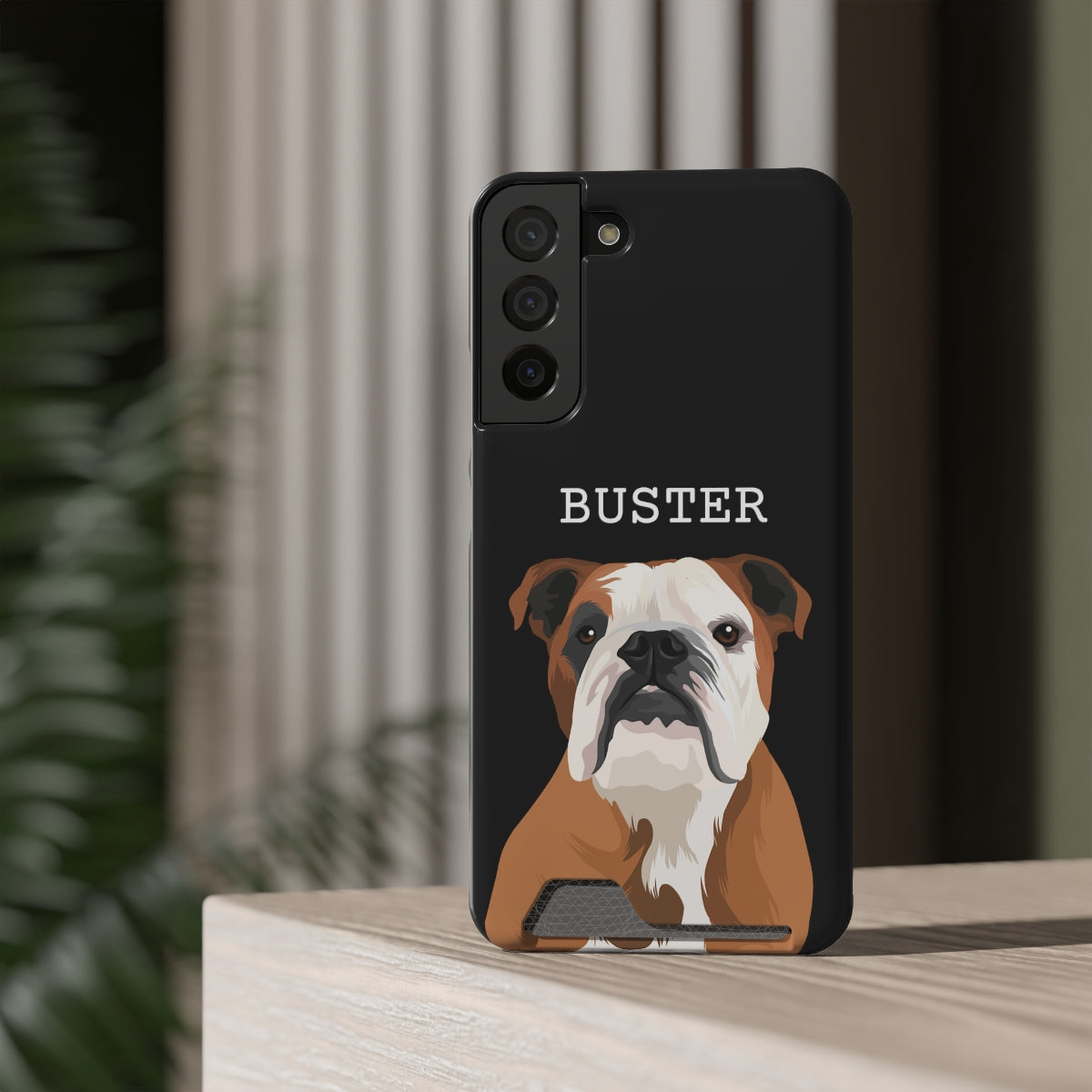 Personalised Pet Portrait Phone Case With Card Holder