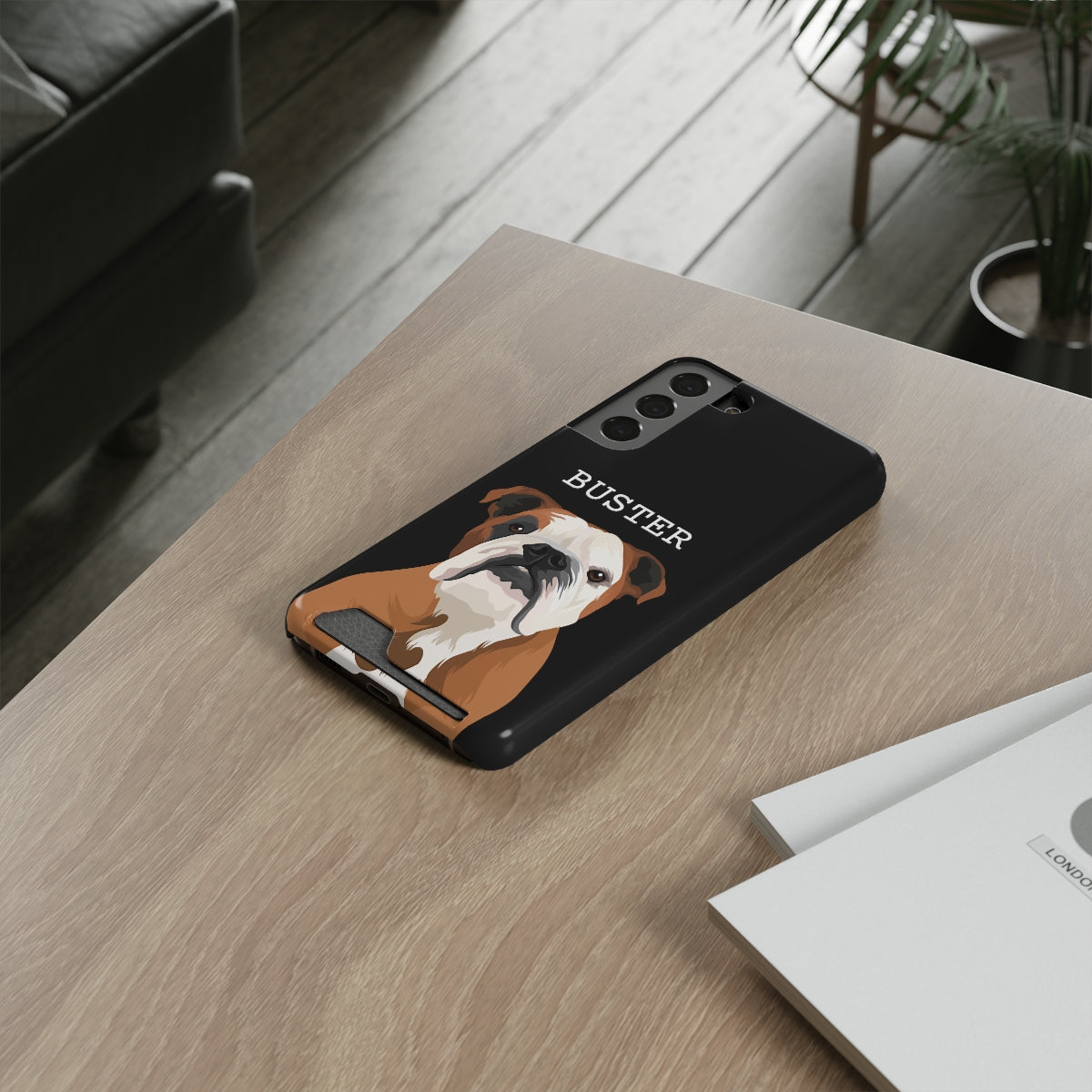 Personalised Pet Portrait Phone Case With Card Holder