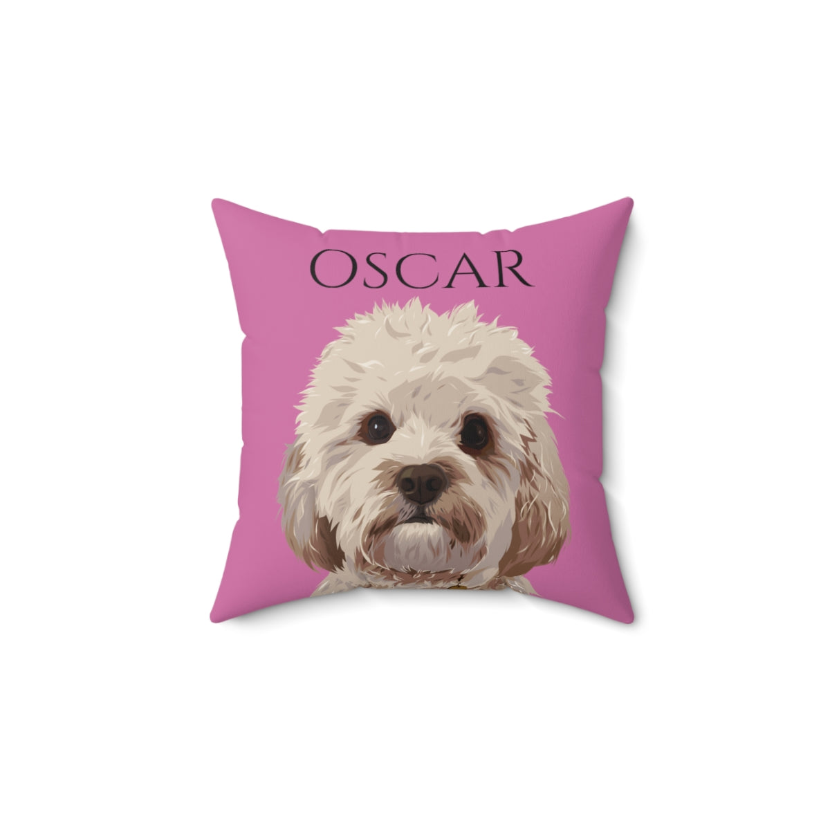 Customised Pet Portrait Spun Polyester Square Pillow