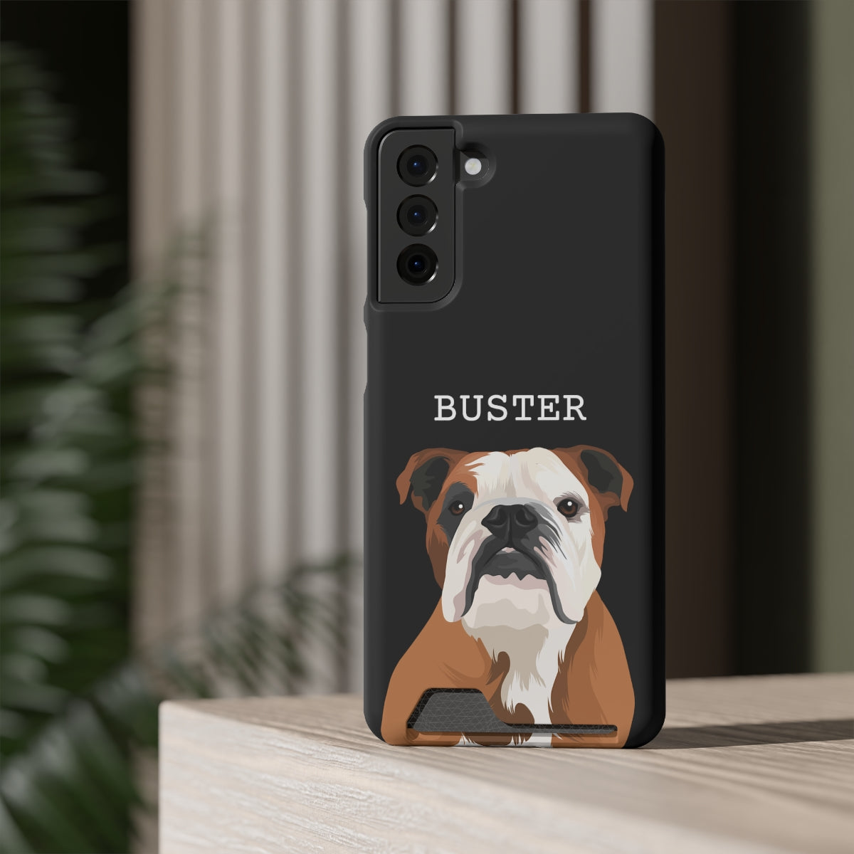 Personalised Pet Portrait Phone Case With Card Holder