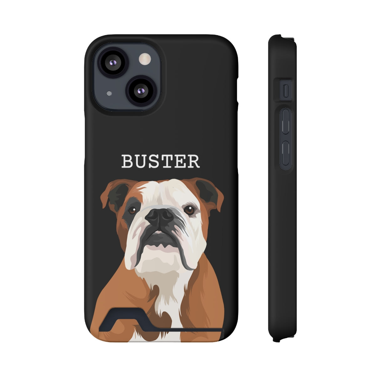 Personalised Pet Portrait Phone Case With Card Holder