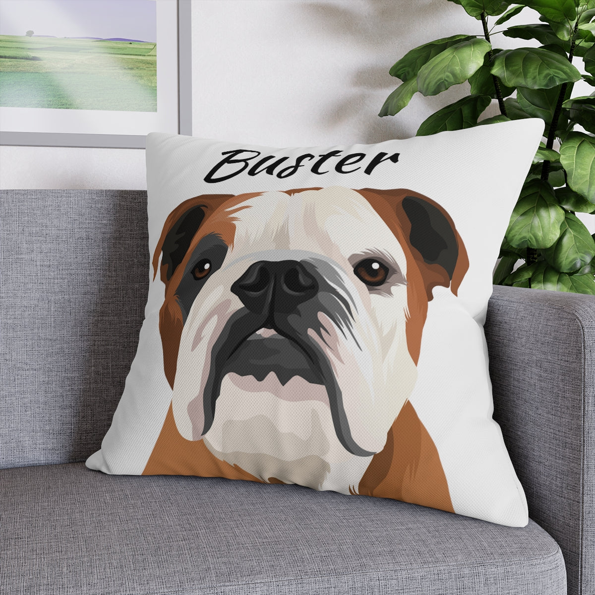 Customised Pet Portrait Spun Polyester Pillowcase