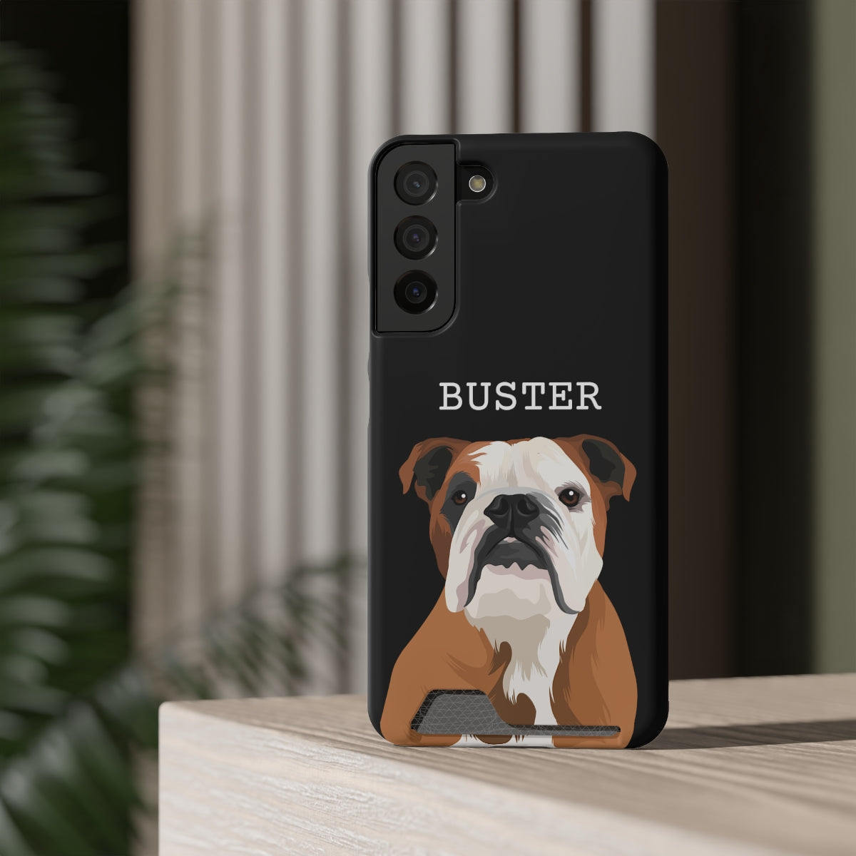 Personalised Pet Portrait Phone Case With Card Holder