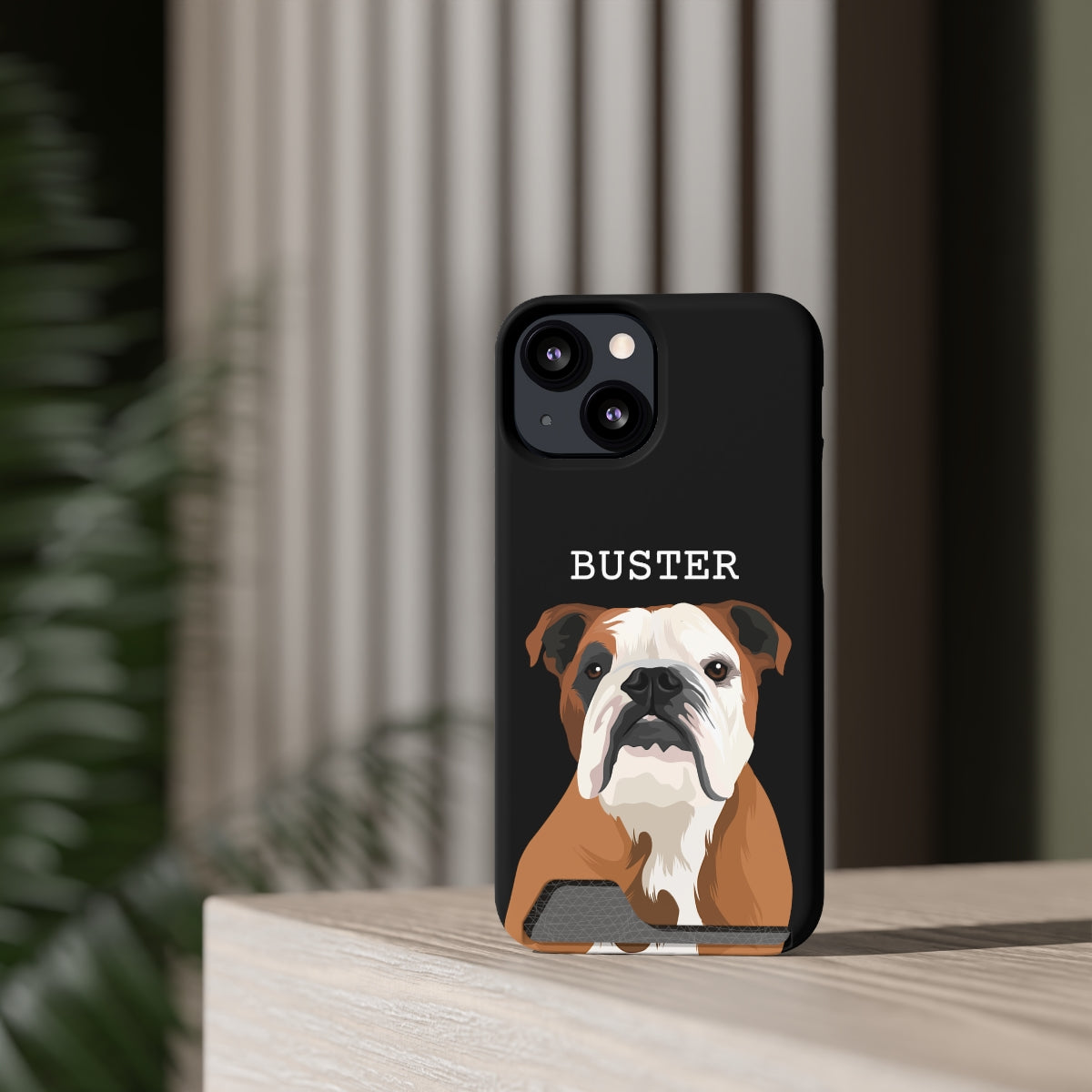 Personalised Pet Portrait Phone Case With Card Holder