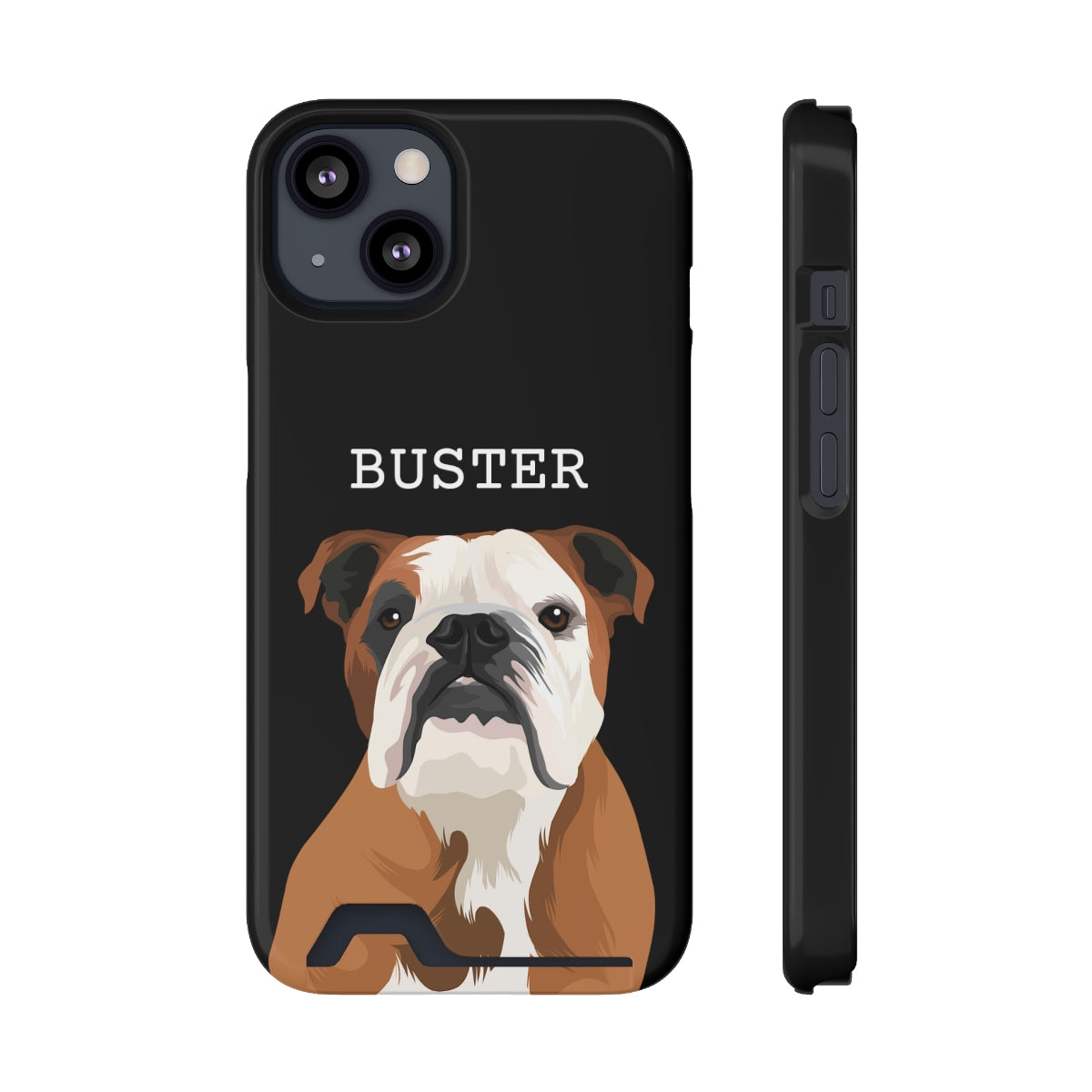 Personalised Pet Portrait Phone Case With Card Holder