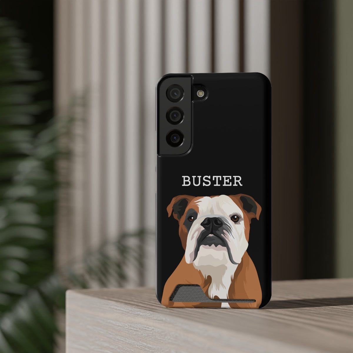 Personalised Pet Portrait Phone Case With Card Holder