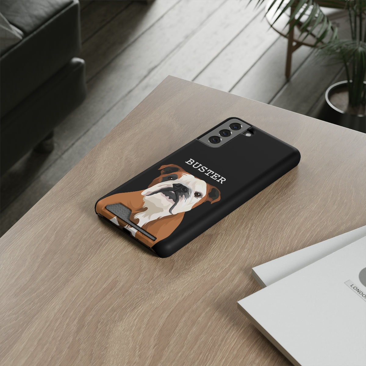 Personalised Pet Portrait Phone Case With Card Holder