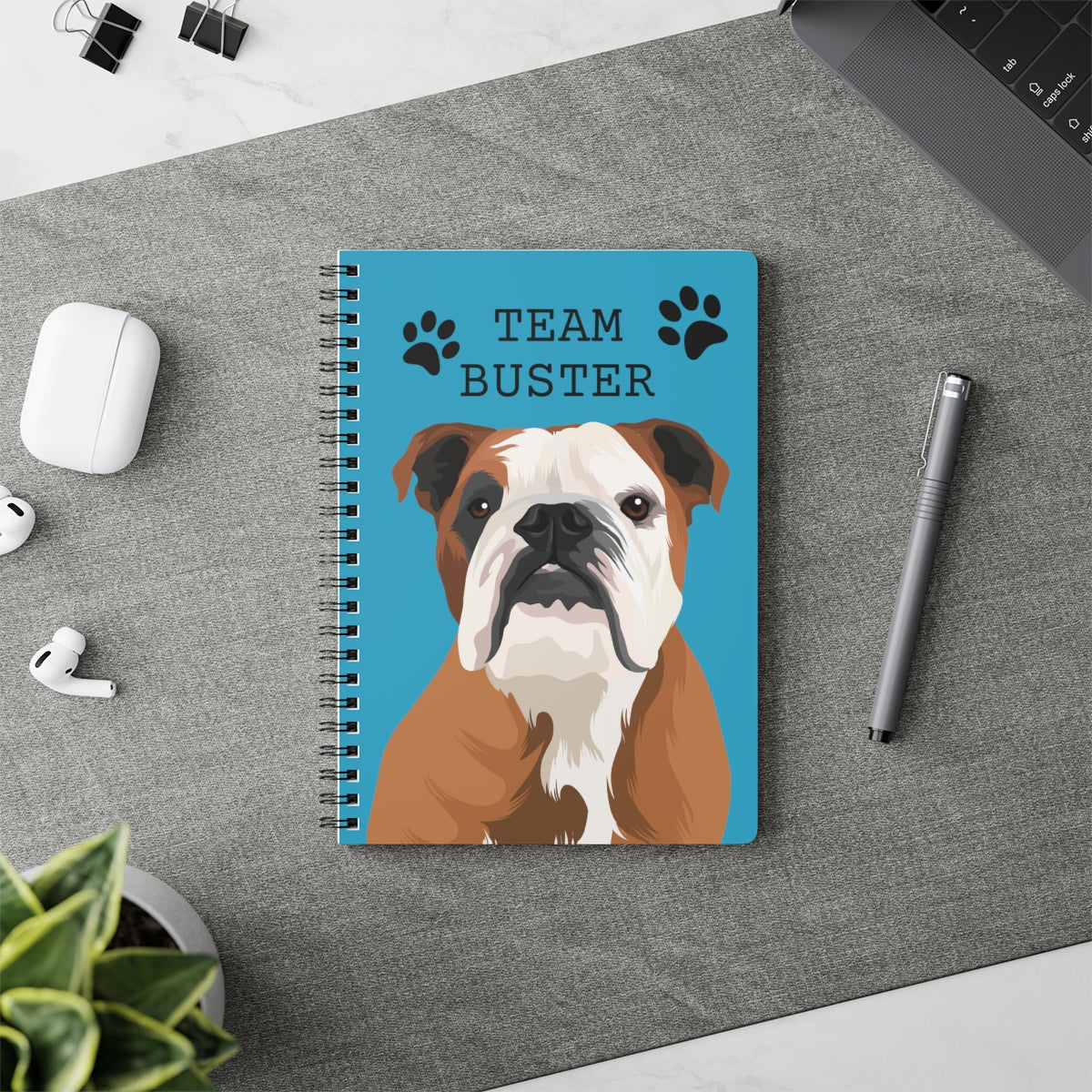 Personalised Pet Portrait Wirobound Softcover Notebook