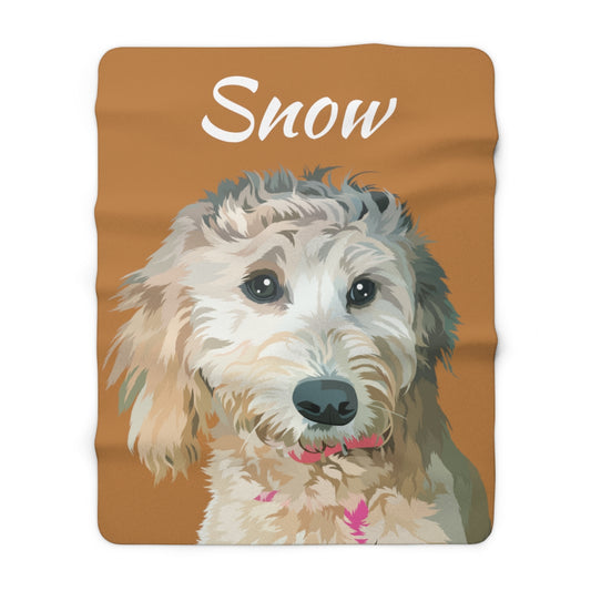 Personalised Pet Portrait Sherpa Fleece Blanket