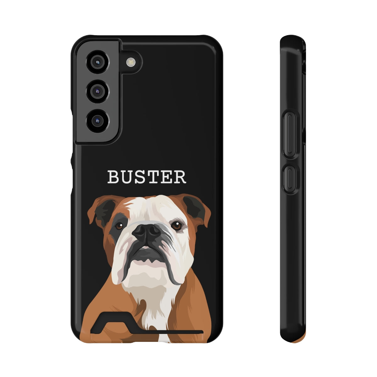 Personalised Pet Portrait Phone Case With Card Holder