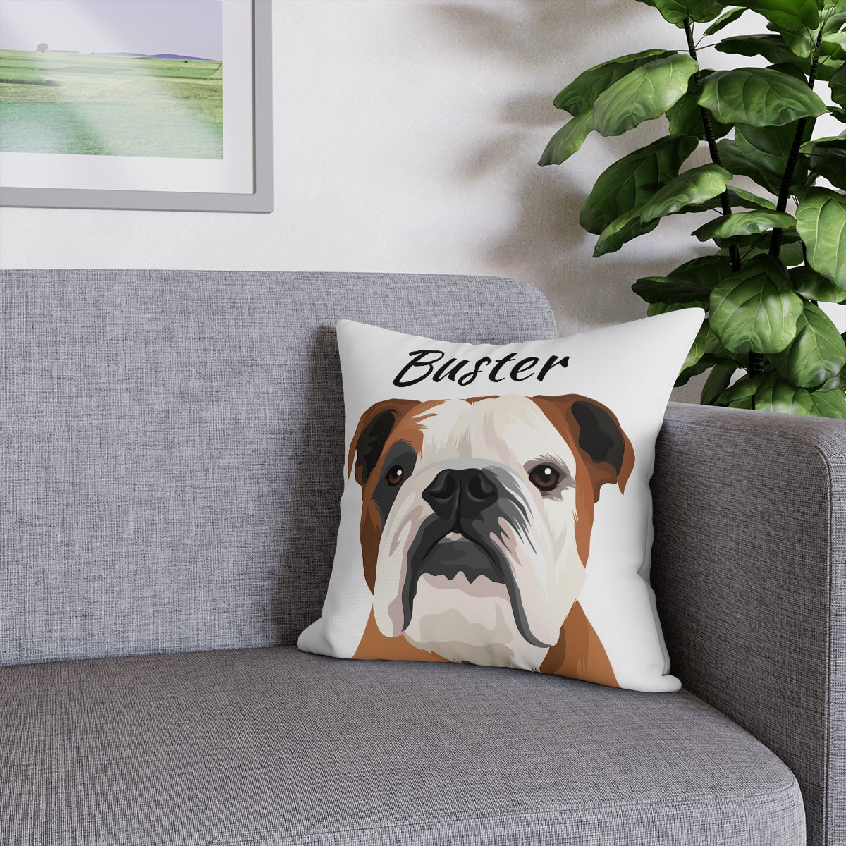 Customised Pet Portrait Spun Polyester Pillowcase