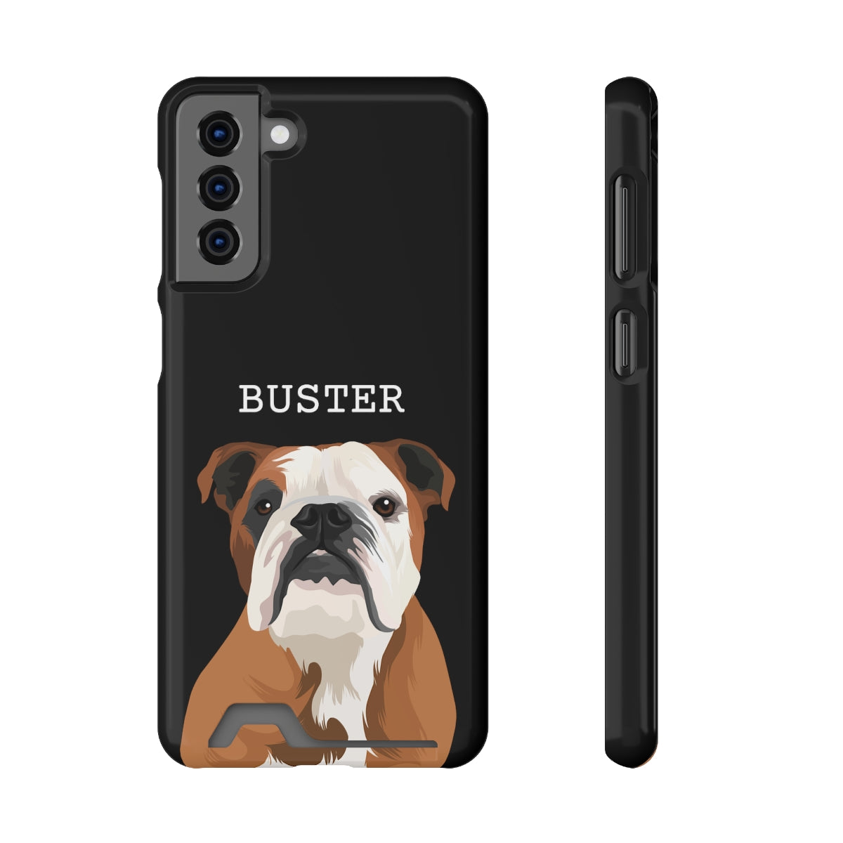 Personalised Pet Portrait Phone Case With Card Holder