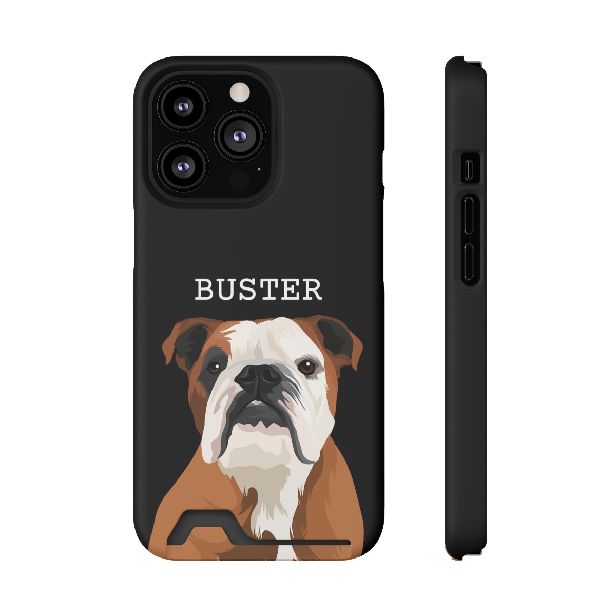 Personalised Pet Portrait Phone Case With Card Holder