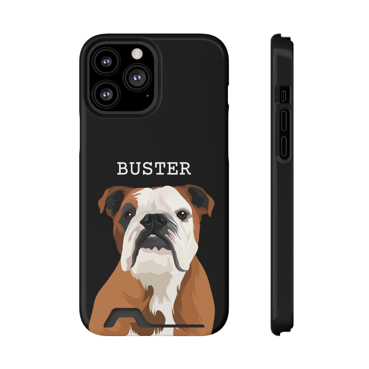 Personalised Pet Portrait Phone Case With Card Holder